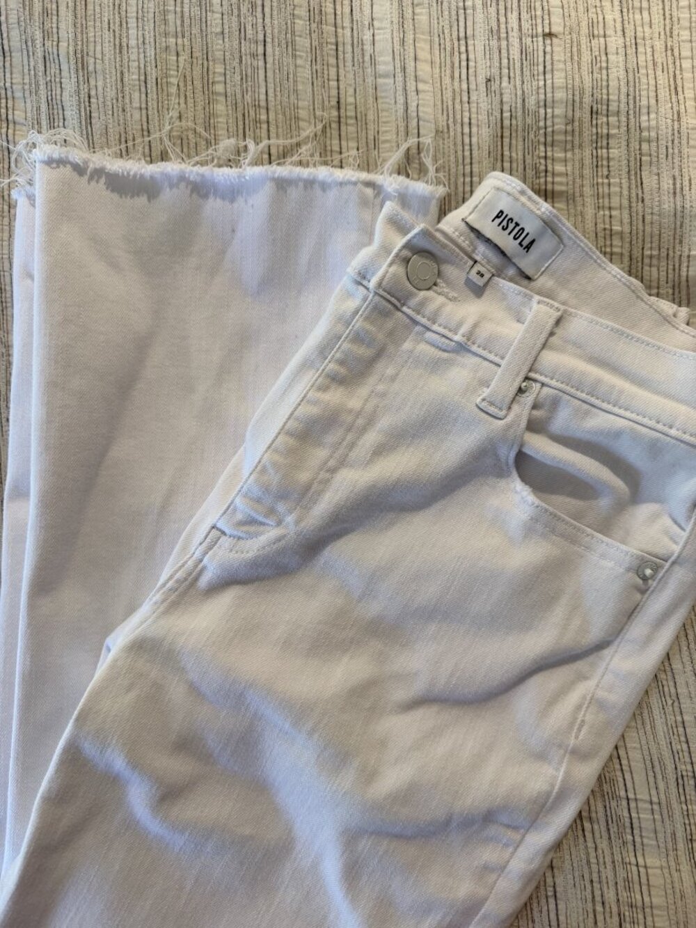 Pistola Crop White Jeans Size 28